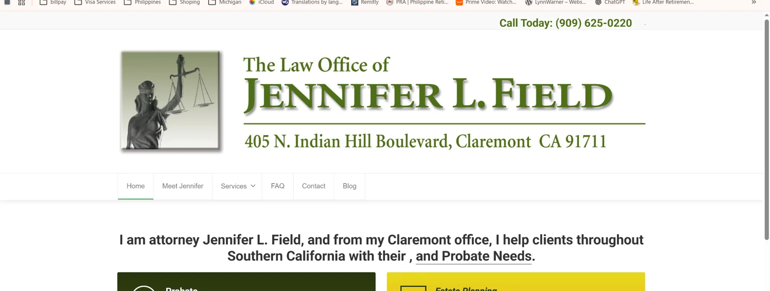 Law Office of Jennifer L. Field website screenshot