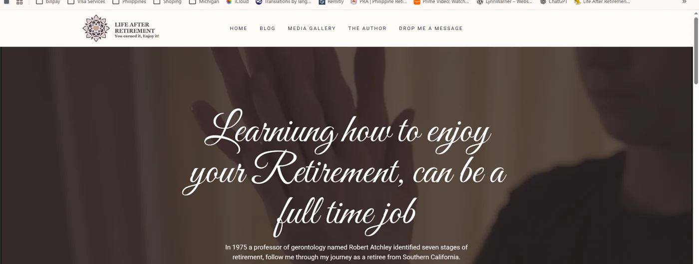 Life After Retirement homepage screenshot